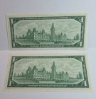 Lot Of 2 1867-1967 Canada 1 One Dollar Uncirculated Banknote Beattie Rasminsky