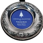 Reed   Barton Sterling Silver Round Scroll Picture Frame Christmas Ornament Box