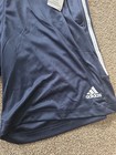 Adidas 3 Stripe Men   s L Active Drawstring Shorts   Zipper Pockets Aeroready Navy