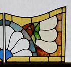 Pair Of Vintage French Art Deco Stained Glass Panels With Copper Frames