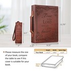 Finpac Large Classic Bible Cover Vegan Leather Carrying Book Large  Brown