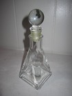Vintage Clear Glass Perfume Bottle With Stopper Triangle Tower No Breaks