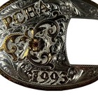 Vintage 1993 Kathy s Sterling Overlay Pcha Trophy Buckle Set End Tip Loop Red