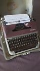 Vintage Olympia Sm3 Deluxe   Burgundy Gray Portable Manual Typewriter W  Case