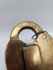 Vintage Brass Railroad Train Padlock Heavy Antique Barrel Lock No Key