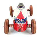Vintage Wyandotte Toys Tin Litho Soap Box Derby 226 Racer W  Wooden Wheels