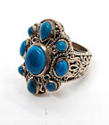 Carolyn Pollack Sterling Silver Turquoise Ring Size 6 Hallmarked