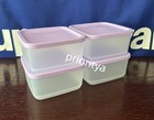 Tupperware Basic Bright Square 650ml   2 7-cup Container Set Of 4 Lavender New