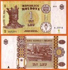 Moldova 2010 Lot 5  Unc 1 Leu Banknote P- 8h 1    tefan Cel Mare  Capr  Monastery
