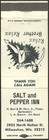 Tavern Vintage   Salt And Pepper Inn   Matchbook Cover Milwaukee  Wi Wisconsin