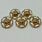 10 White And Gold Chanel Buttons Cc Logo Metal 20mm Vintage  lg056 