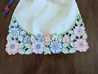 Drawstring Bag Hm W vtg Vanity Scarf W colorful  machine Embr  Cut-outs Flowers 