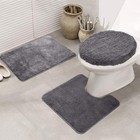 3 Pieces Bathroom Rugs Set  Luxury Soft Chenille Bath Mats Set  Absorbent Sha   