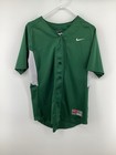 Nike Women s Full Button Short Sleeve Softball Jersey Dark Green white - Large