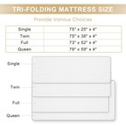 Folding Mattress  4 Inch Memory Foam Tri-fold With Breathable Bamboo Fiber Fa   