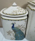      Cpix Vintage Style Peacock Canister Set Of 3 Ceramic Jars W  Lids Decorative