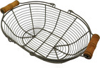 Cvhomedeco  Metal Wire Egg Basket Wire Basket With Wooden Handle Country Vintage