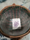 Longaberger Vintage 1994 Christmas Green Jingle Bell Basket Set Liner Protector 