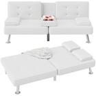 Futon Sofa Bed Modern Folding Futon Set Pu Leather Convertible Recline