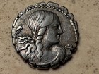 Roman Republic Crepereius M f  Rocus Ar Denarius Serratus Vf xf 72bc