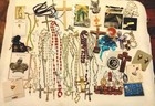 Catholic Crucifix Religious Lot Medals Rosary Virgin Mary Angels