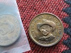 2 - 1950 s Roy Rogers Riders Good Luck Larger Coin Token Medal Cowboy Western