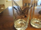 Set Lot Group Of 4 Federal Glass Silver Rim Waterfowl Birds Mcm Highball Glasses