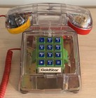 Rare  1980s Goldstar Clear Translucent Acrylic Touchtone Desk Phone Like New  