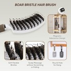 Boar Bristle Hair Brush 2pcs  Curved Vented Detangling For Black  White