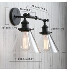 Vintage Industrial 2-lights Wall Sconces With Dual Funnel Clear Glass  black 