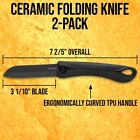Ceramic Blade Pocket Knife Two-pack   Tpu Handle   7 2 5  Overall Length