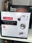 Nwb Delta Foundations Tub   Shower Brushed Nickel B114915c-ss Valve   Trim