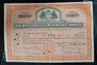 The Pennsylvania Railroad Company  Capital Stock Certificate 5 Shares   50 Each 