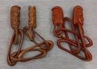 Lot 2 Vtg African Carved Wood Chain Marriage Fertility Figures Large 42  Long