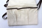 Smith   Hawken Gardening Canvas Apron Genuine Leather Trim   Straps Cream Nwt
