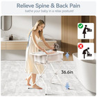 Collapsible Baby Bathtub With Stand - Large Capacity Baby Bath Tub With Thermome