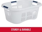 Rubbermaid Large Hip-hugger Laundry Basket hamper  1 5 Bushel  White 