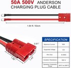 2 Pcs 50a Battery Quick Connector 1 64ft 8awg Electric Forklift Charging Plug Ca