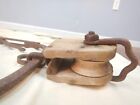 Antique Iron Hay Loft Trolley Harpoon Lift Metal Pulley Rustic Farm Barn