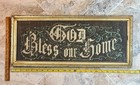 Antique Black Paper Punch Sampler Victorian Motto God Bless Our Home Framed