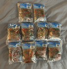 10 Packs Rainbow Loom 600 Rubber Red Green Gold Clear Bands W c-clips