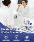 Bathroom Counter Organizer And Storage  7 Slots Detachable Toothbrush Holders Fo