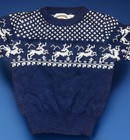 Vtg Midwest Traders Kids Acrylic Knitted Sweater Size 5 6 90s Christmas Reindeer