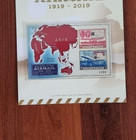 Singapore 2019 100 Years Of First Airmail With Serialised Imperforated Ms Mnh