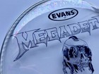 Megadeth Studio Recording Used Hand Drawn   Signed Drumhead Dirk Verbeuren Coa