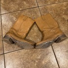 70s 80s Men s Campus Boots Sears Tan Leather Size 11 Ee Western Square Toe Vtg