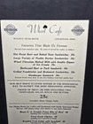 Vintage Wheels Cafe Restaurant  Menu Sign Cincinnati Ohio Walnut Street Rare