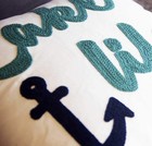 Embroidered Lake Life Throw Pillow Cover square 18 Inches Decorative Canvas P   