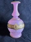 Antique Victorian Bristol Vase Hand Blown   Painted With Floral Accents Ex Cond