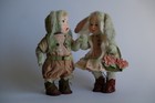  Author s Teddy Dolls  A Pair Of Inseparable Hares In Love  Ooak  21 Cm Height 
